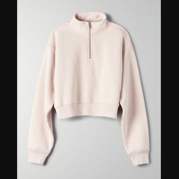 TNA Perfect 1/4 Zip Sweatshirt in Light Pink - Picture 1 of 7